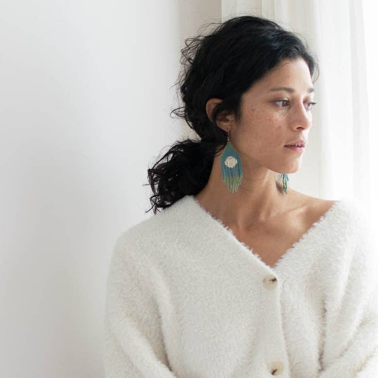 Beaded Fringe Earrings: Esfera-thumbmail-3