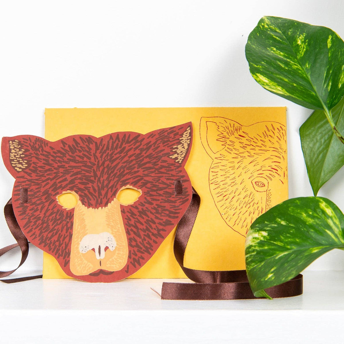 Screenprinted Bear Mask Greeting Card-thumbmail-2