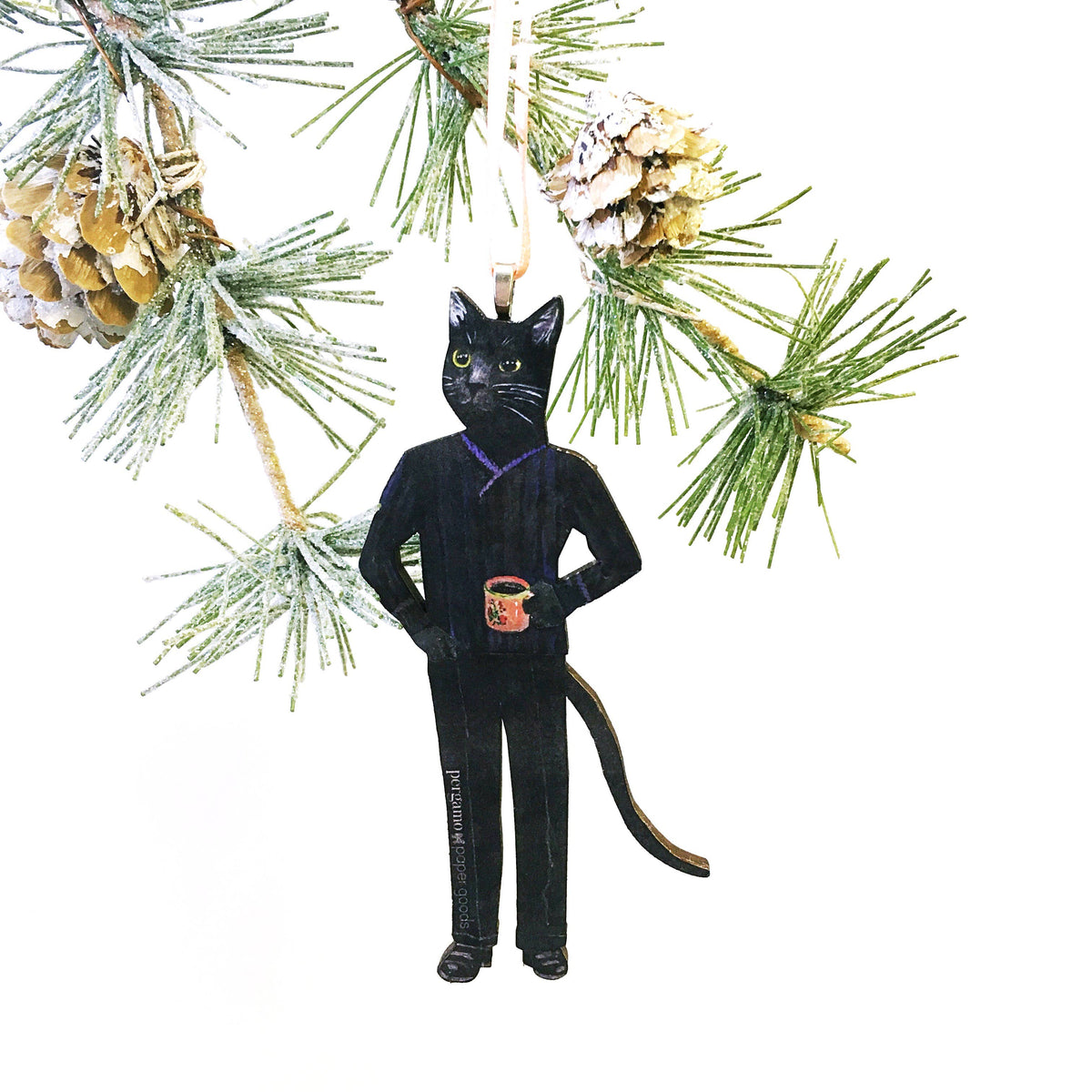 Black Cat Christmas Laser Cut Wood Ornament-thumbmail-1