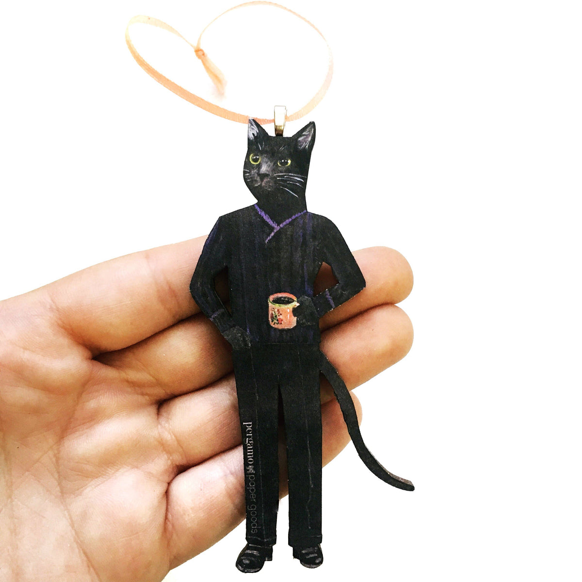 Black Cat Christmas Laser Cut Wood Ornament-thumbmail-2