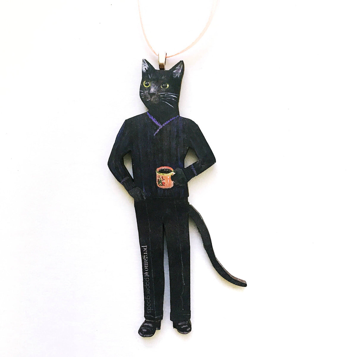Black Cat Christmas Laser Cut Wood Ornament-thumbmail-3