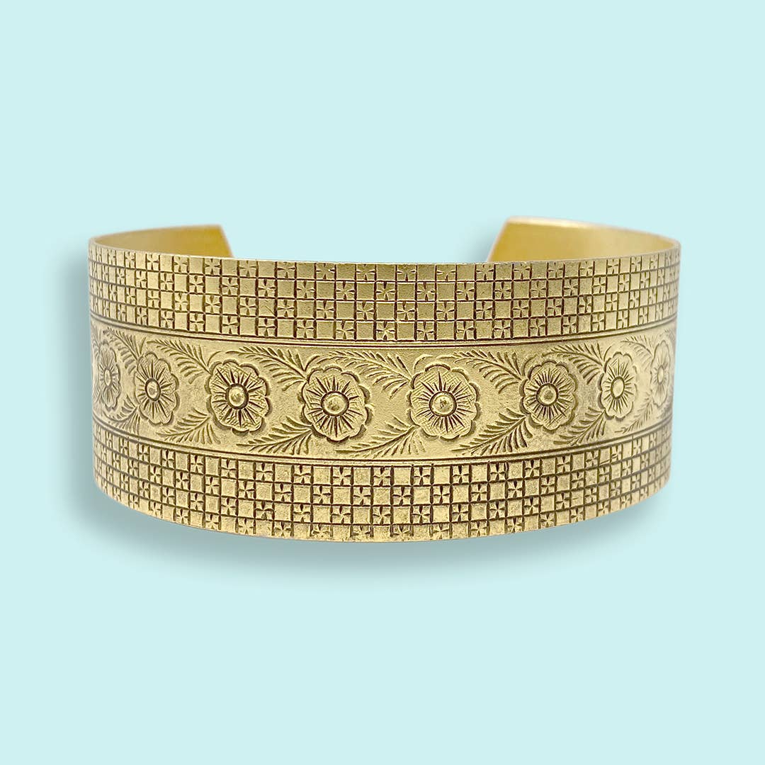 Garden Party Cuff Bracelet in Gold or Silver-thumbmail-3
