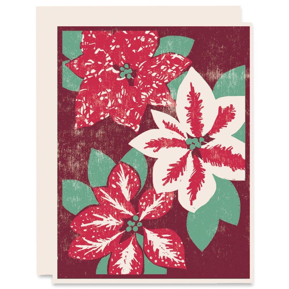 Boxed Card Set - Poinsettias Blank Holiday Cards-thumbmail-2