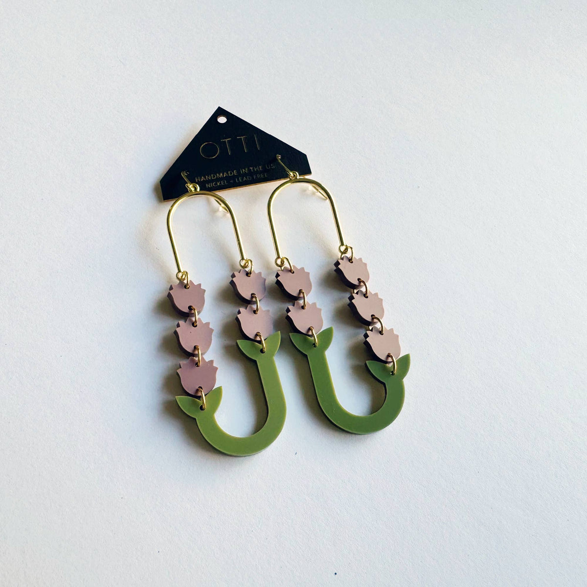 Acrylic Flower Statement Earrings: Lavender
