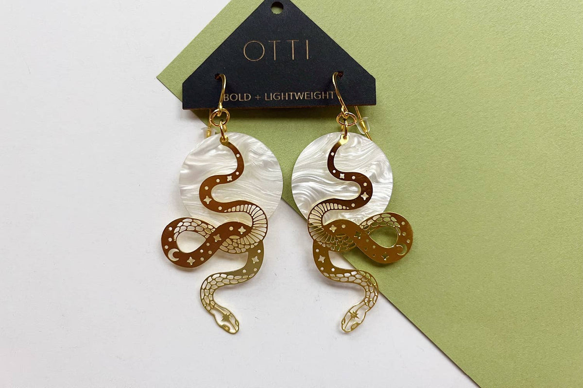 Gold Snake Earrings