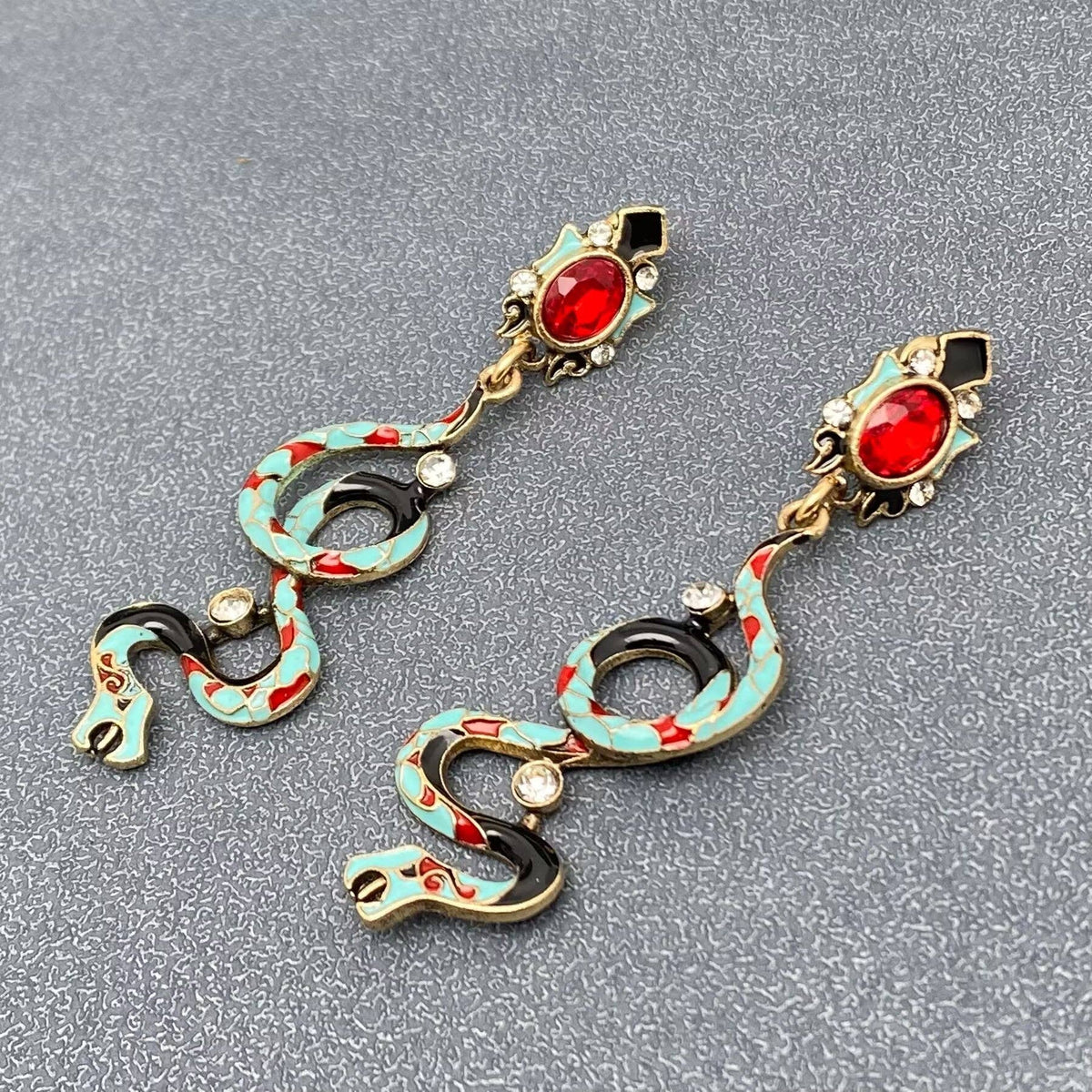 Enamel Snake Earrings