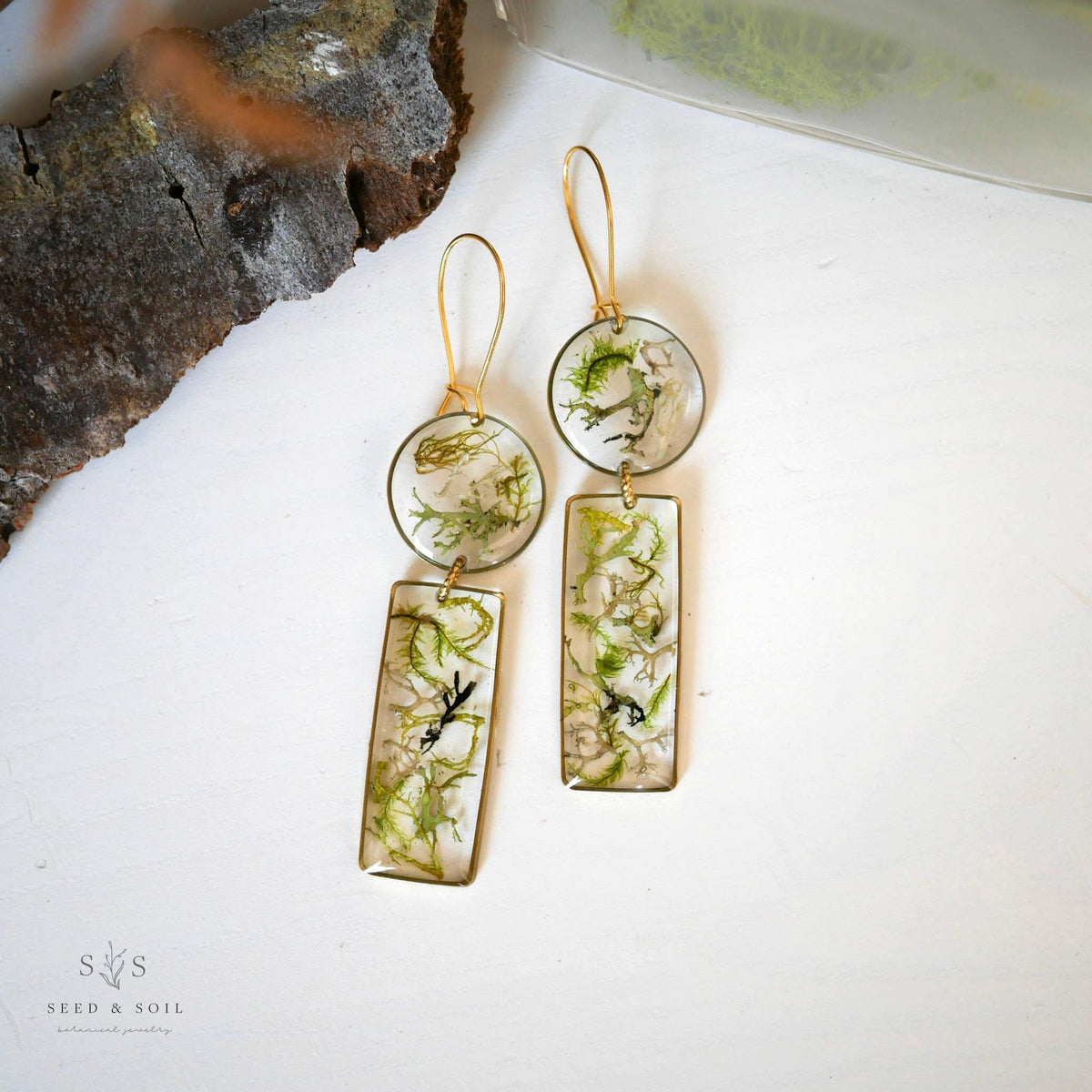 Modern Moss Earrings
