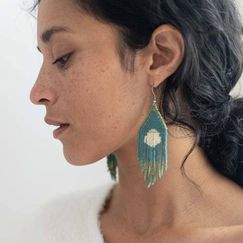 Beaded Fringe Earrings: Esfera-thumbmail-1