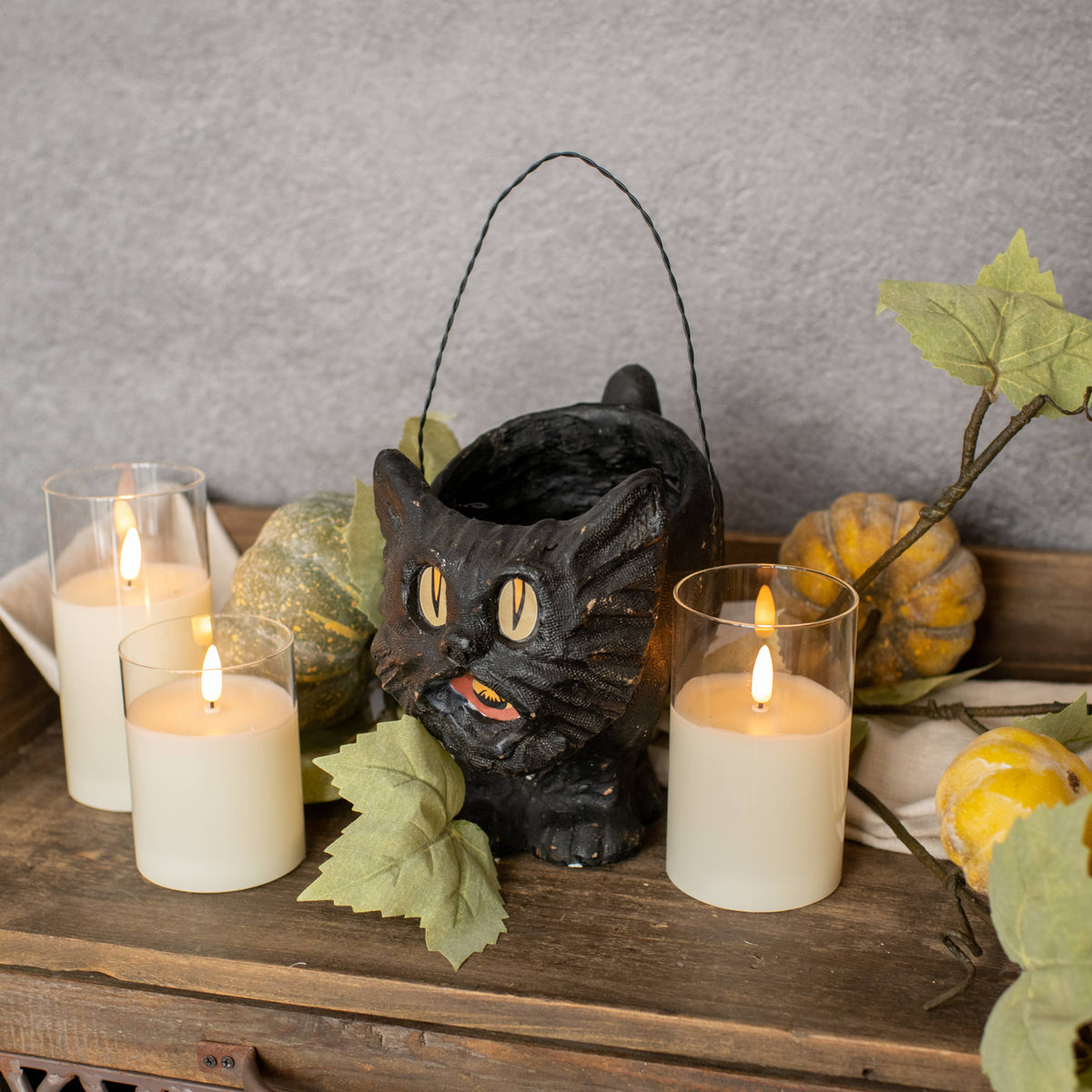 Vintage Black Cat Trick or Treat Pail-thumbmail-1