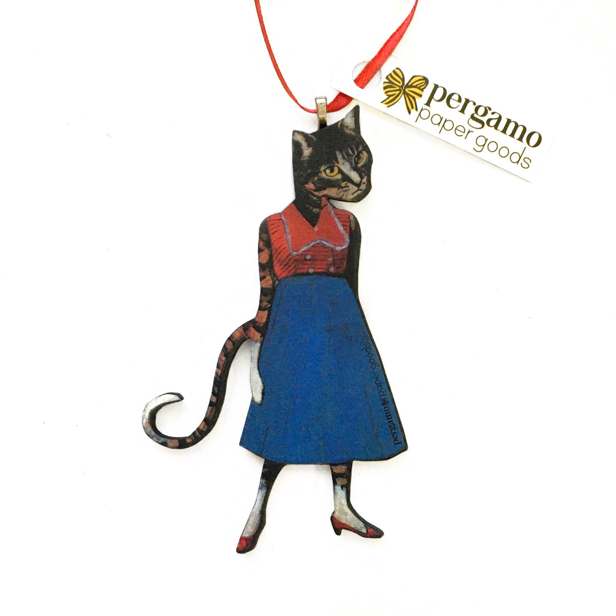 Red Shoe Cat Christmas Ornament-thumbmail-2
