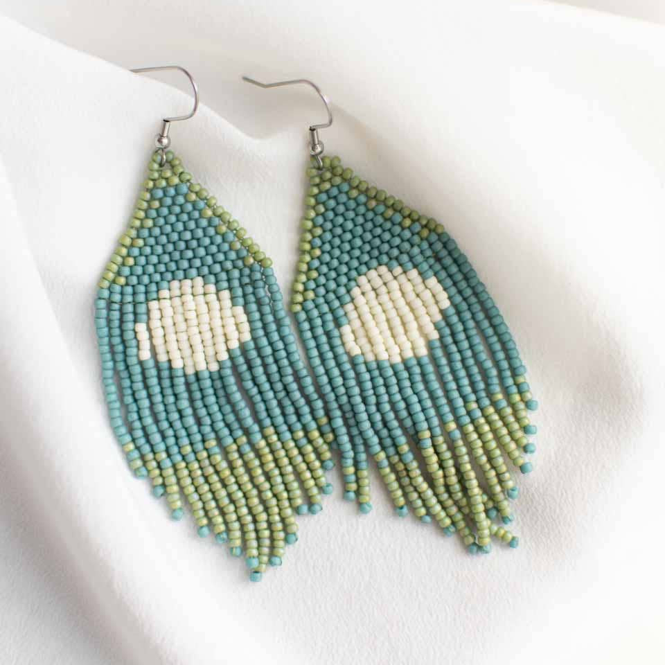 Beaded Fringe Earrings: Esfera-thumbmail-2
