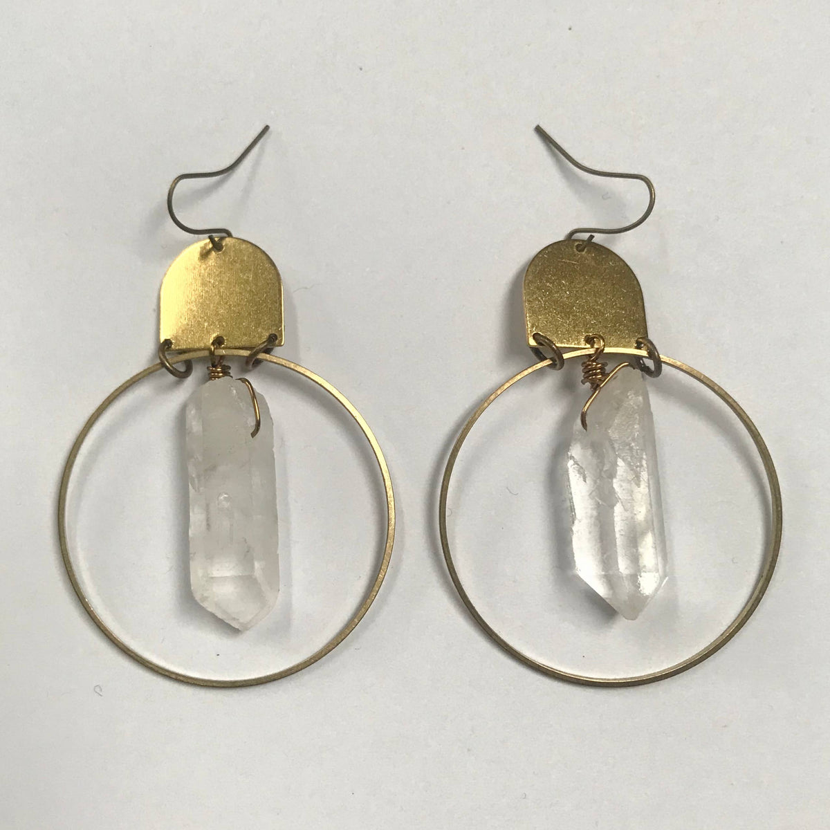 Clear Quartz Arc + Circle Earrings-thumbmail-1