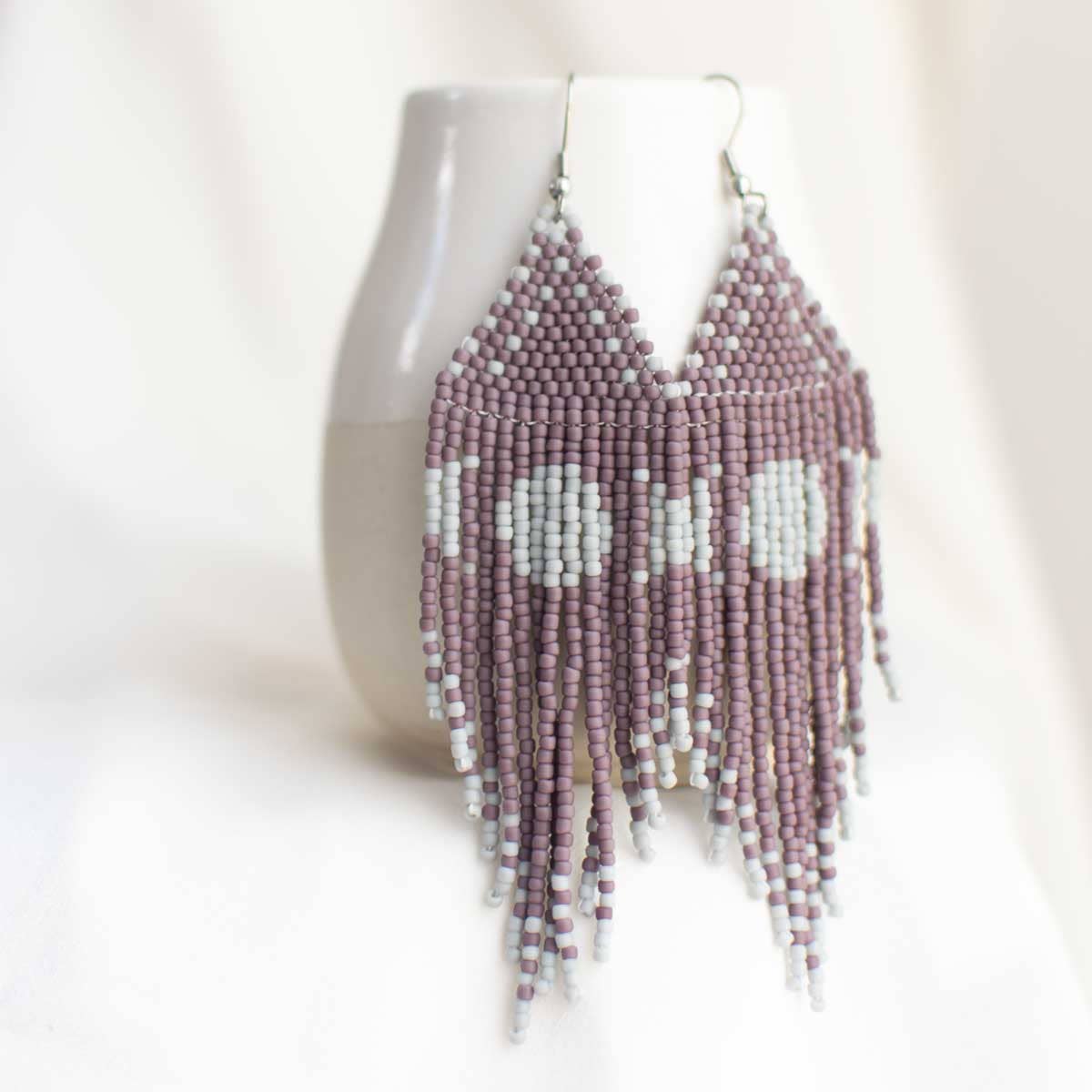 Beaded Fringe Earrings: Luna