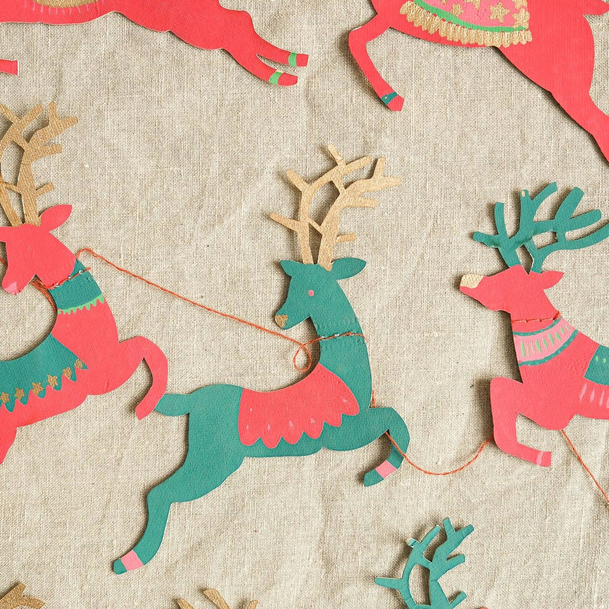 Bright Reindeer Secreenprinted Garland-thumbmail-3