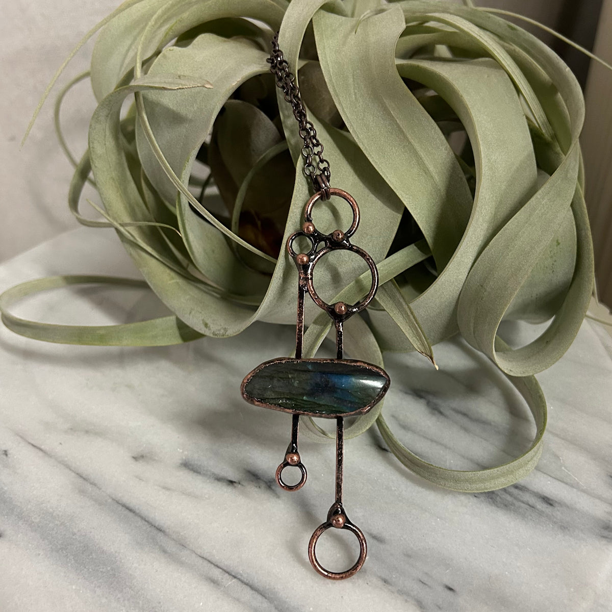 Anemousite Stone Geometric Necklace