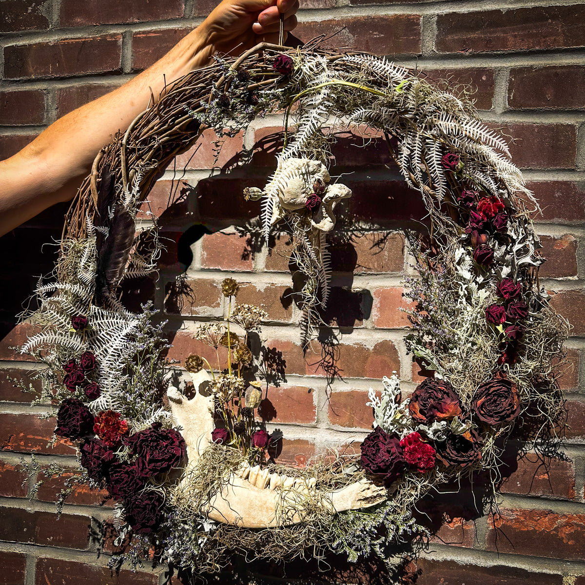 Jawbone, Spanish Moss & Dried Floral Wreath-thumbmail-1