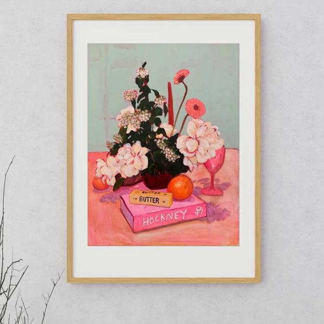 Still Life With Hockney Book 9"x12" Print