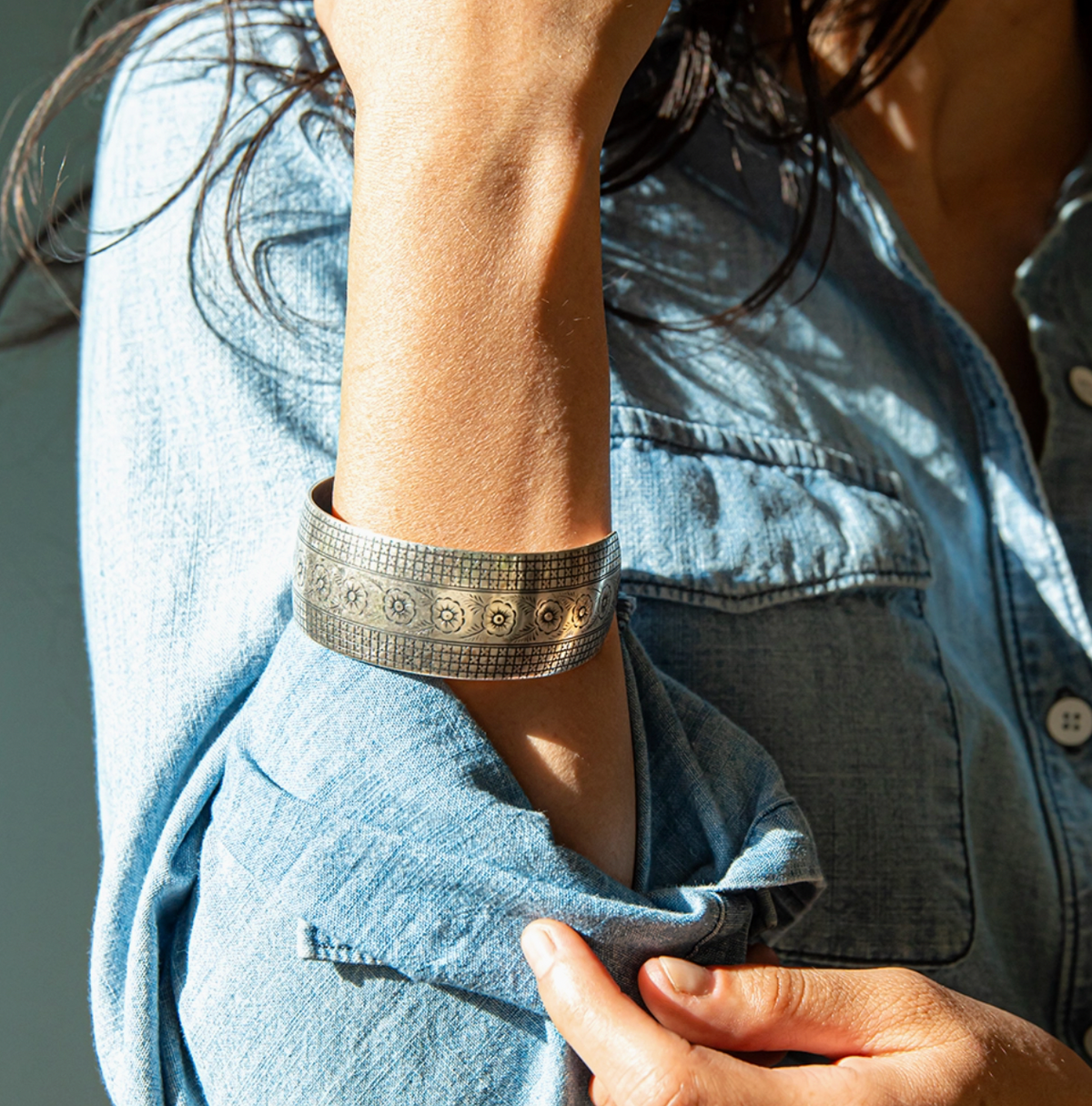 Garden Party Cuff Bracelet in Gold or Silver-thumbmail-1