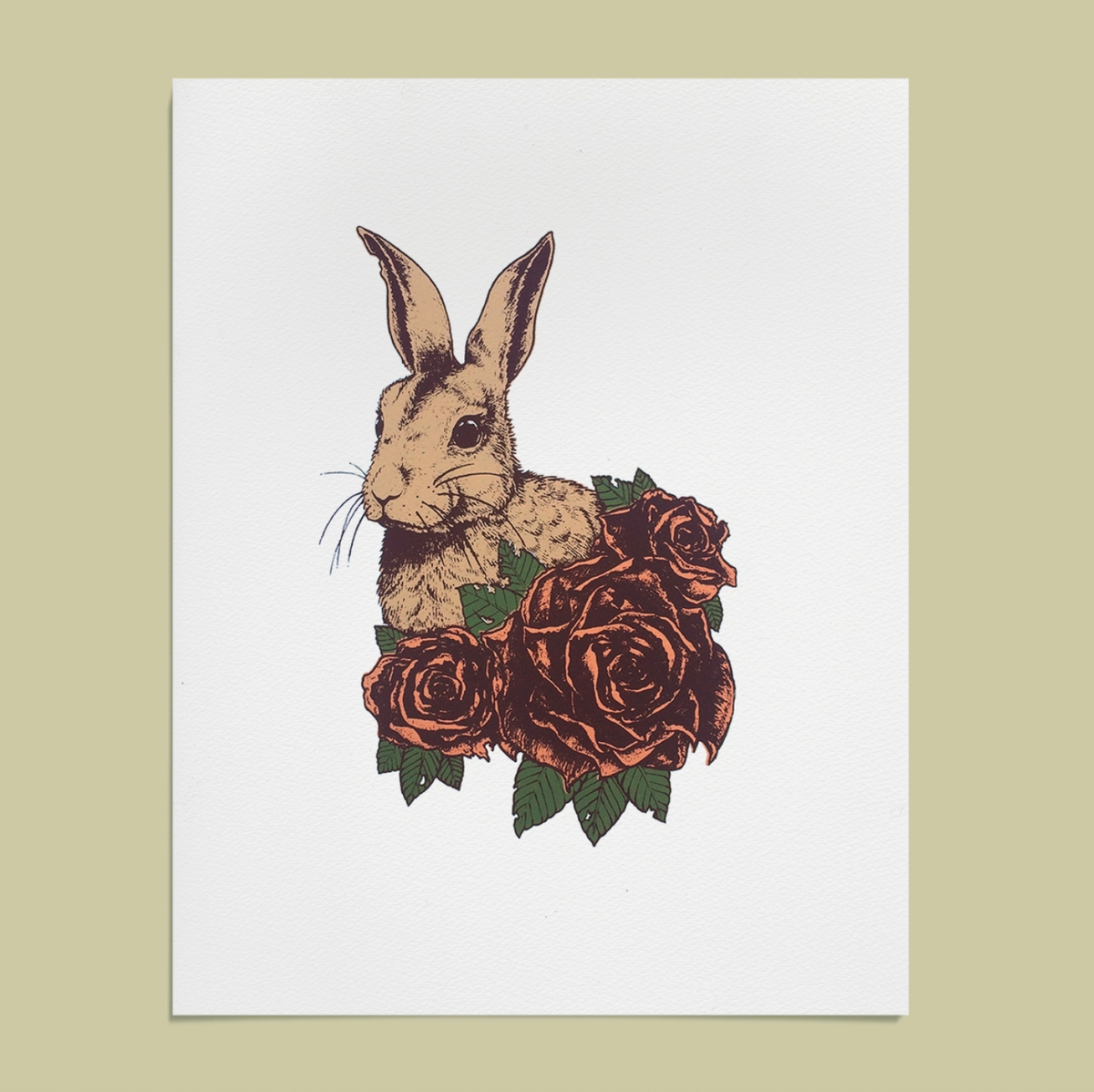 Rabbit and Roses 11x14" Print-thumbmail-1