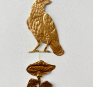 Metal Crow & Mushroom Hanging Decor