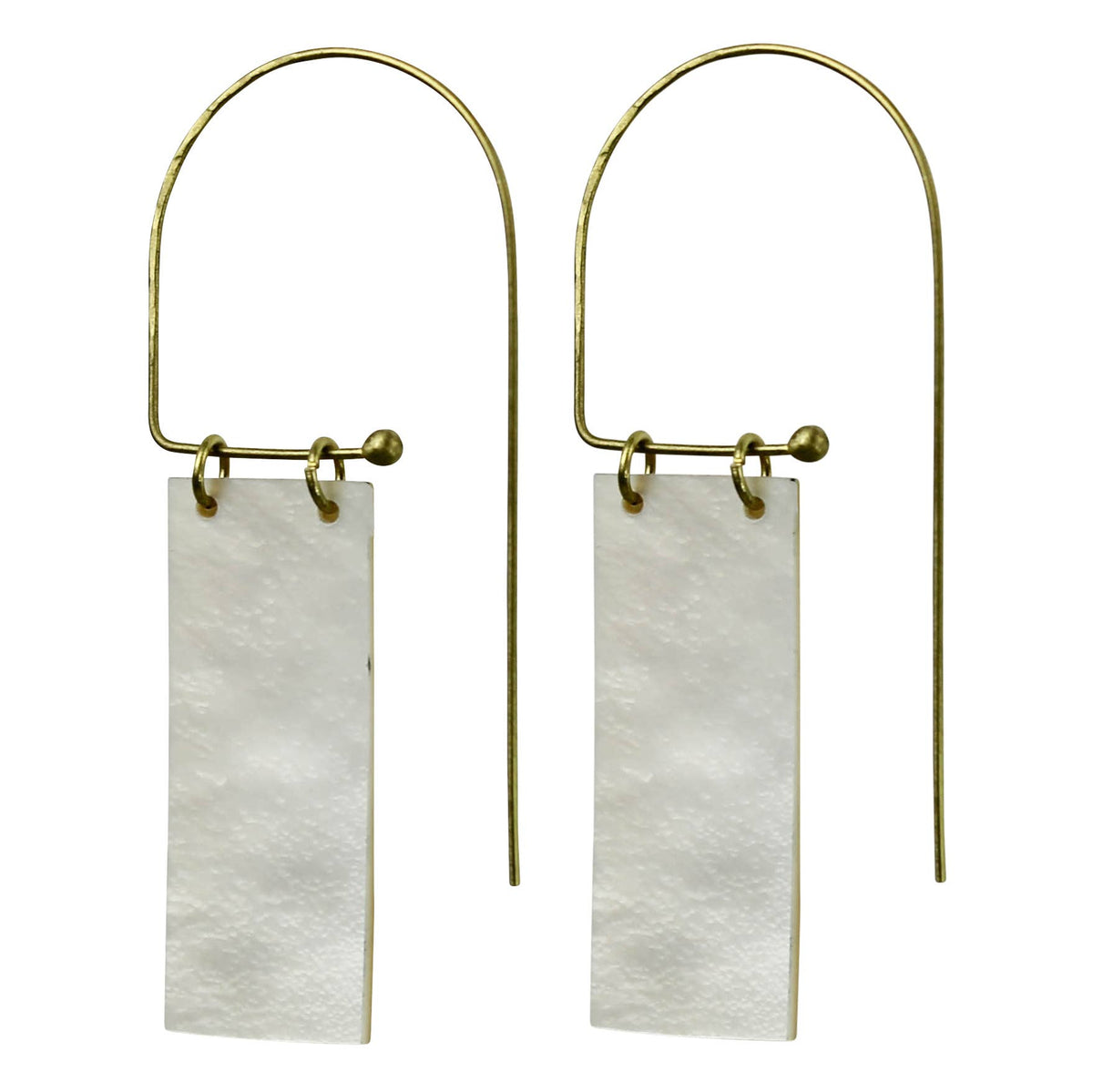 Rectangle Mother of Pearl Earrings