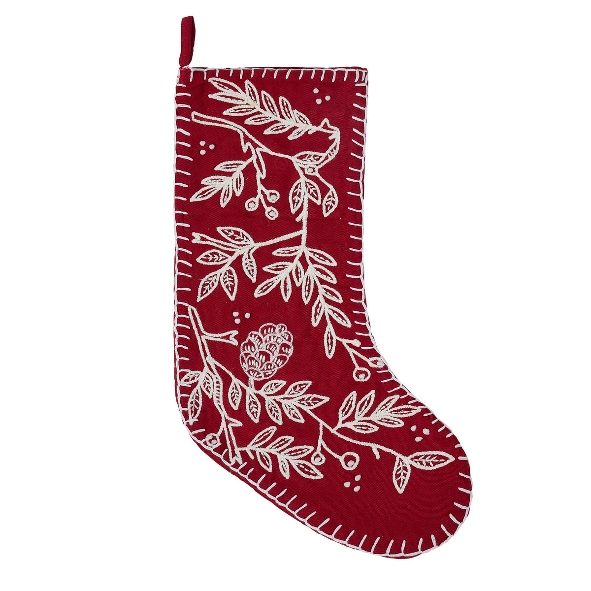 Red Folk Branch Stocking-thumbmail-1