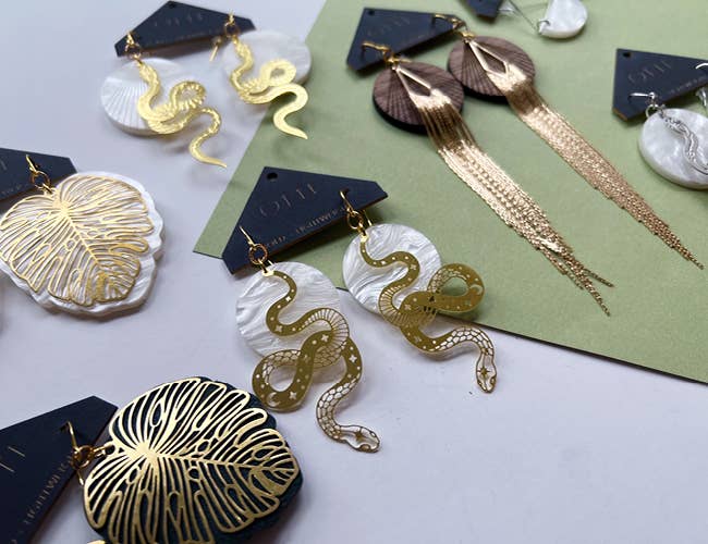 Gold Snake Earrings