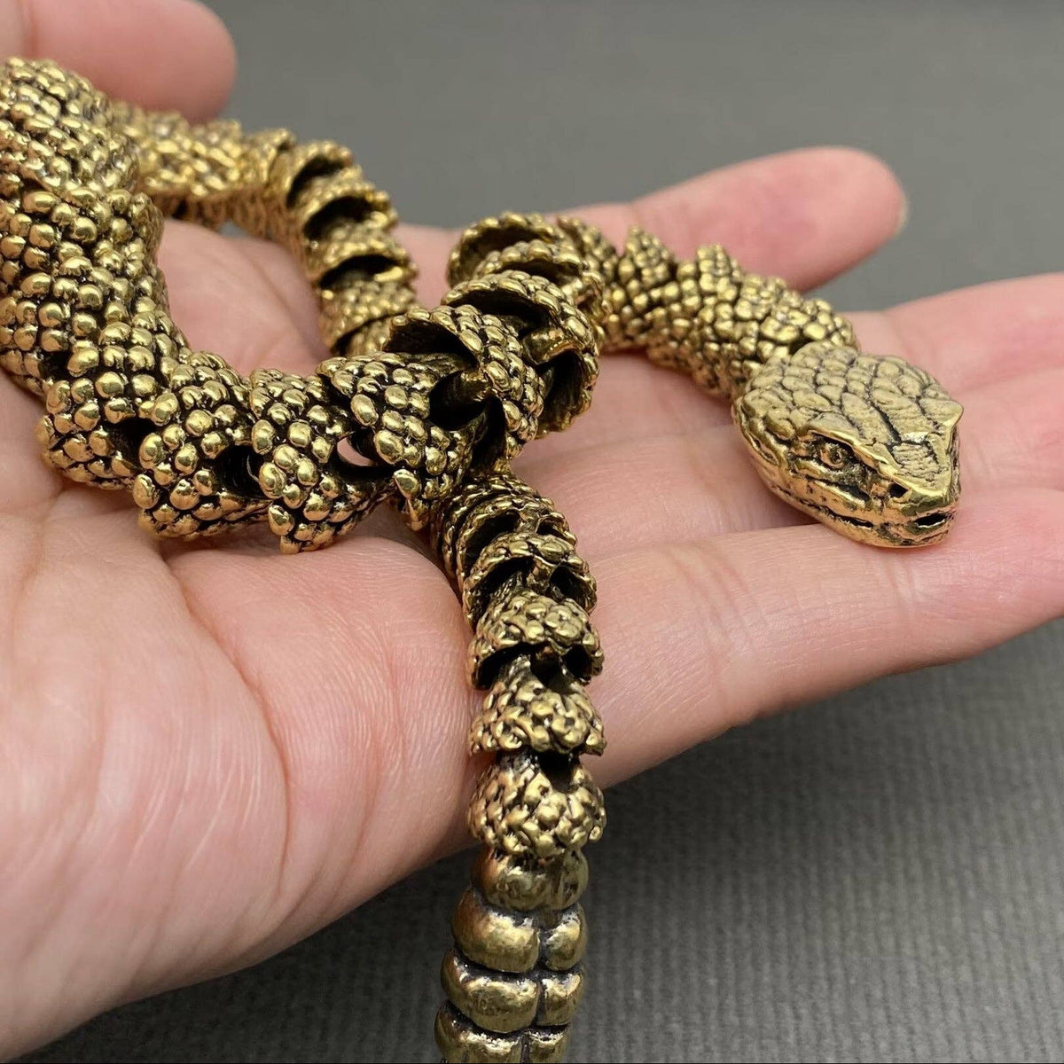 Brass Rattlesnake Figurine