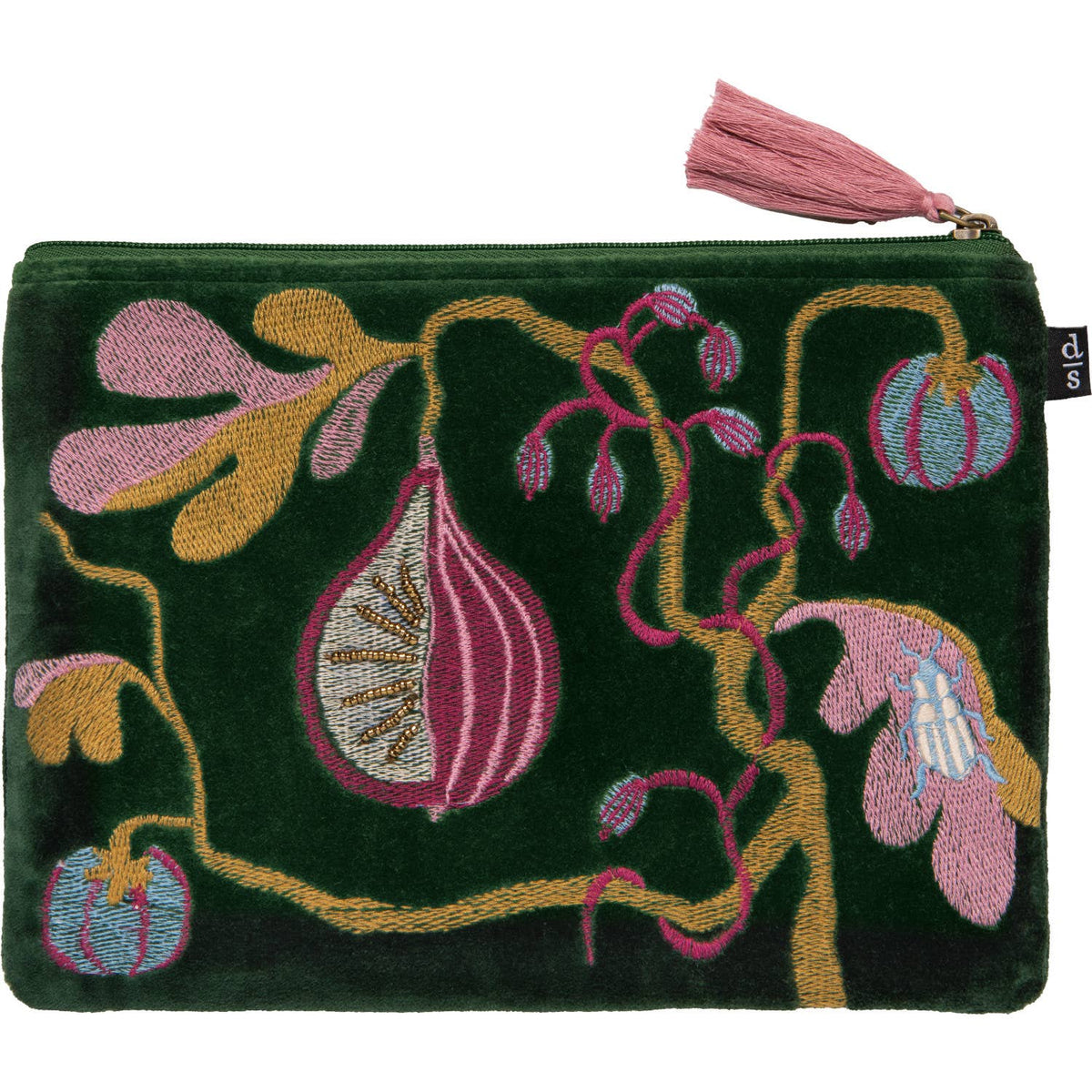 Embroidered Flat Pouch: Fig-thumbmail-1