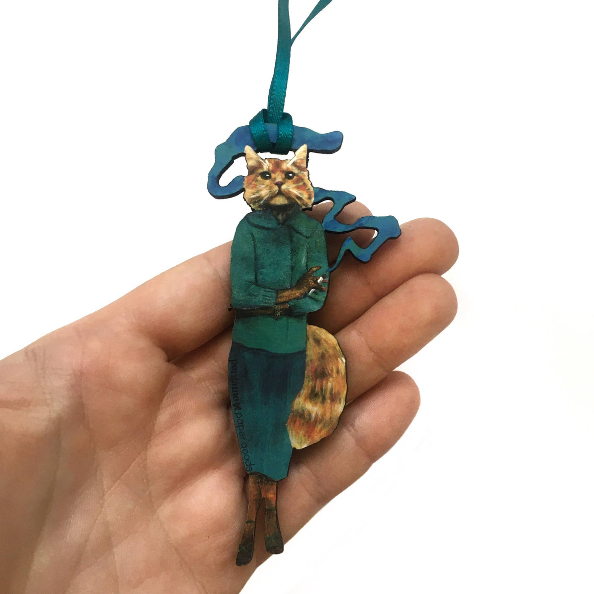 Cannabis Cat Animal Christmas Ornament-thumbmail-1