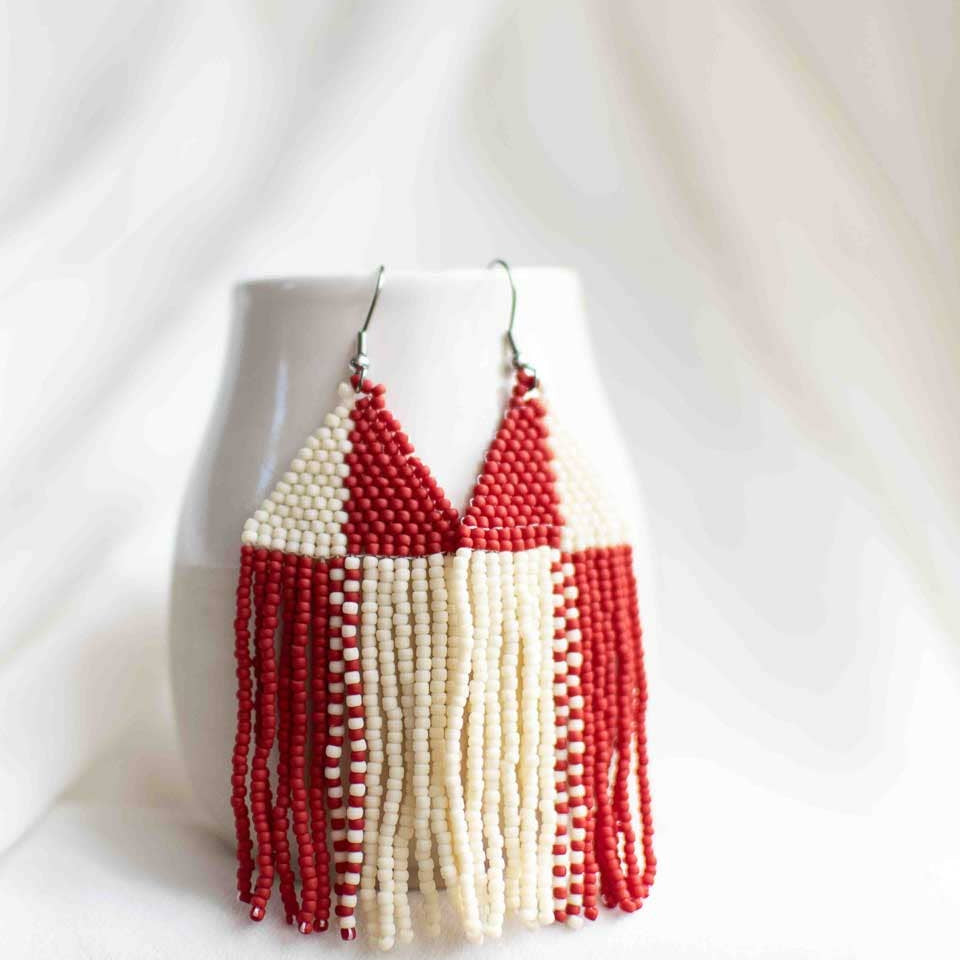 Beaded Fringe Earrings: Rueda-thumbmail-1