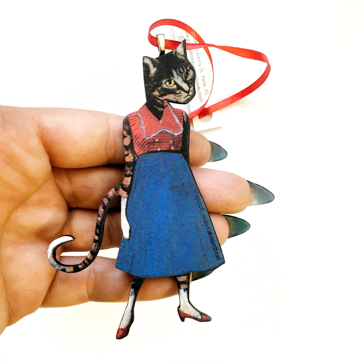 Red Shoe Cat Christmas Ornament-thumbmail-3