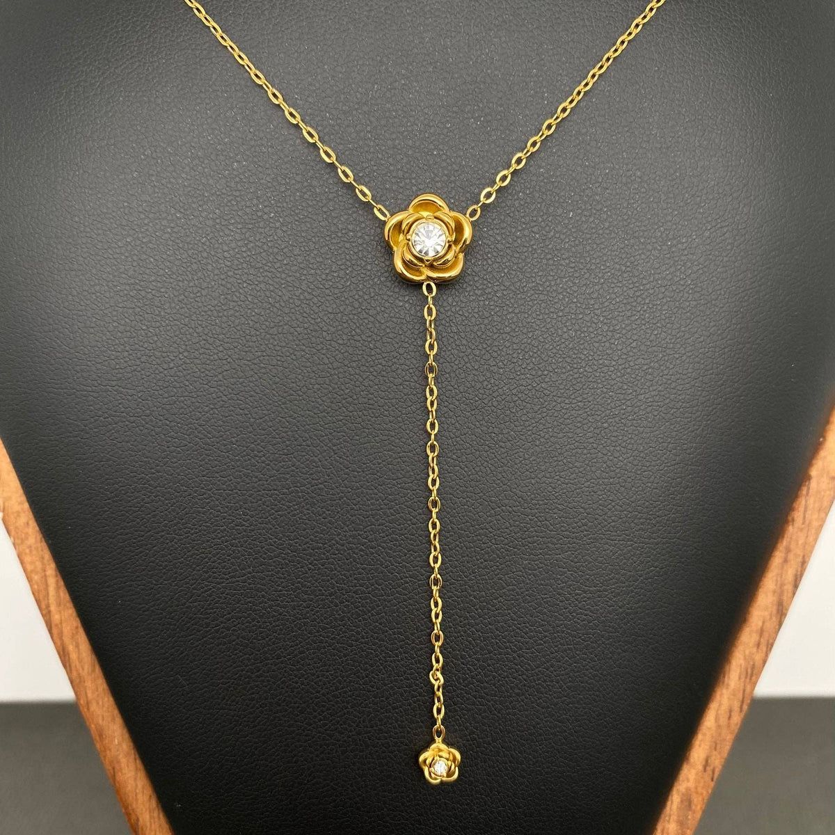 Gold Drop Flower Necklace