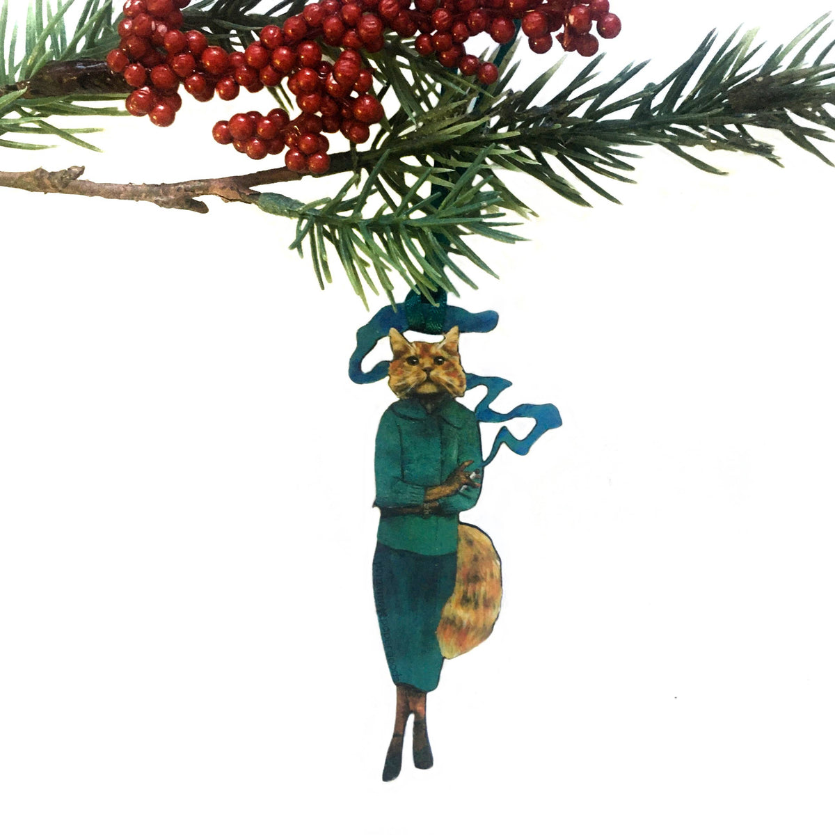 Cannabis Cat Animal Christmas Ornament-thumbmail-2