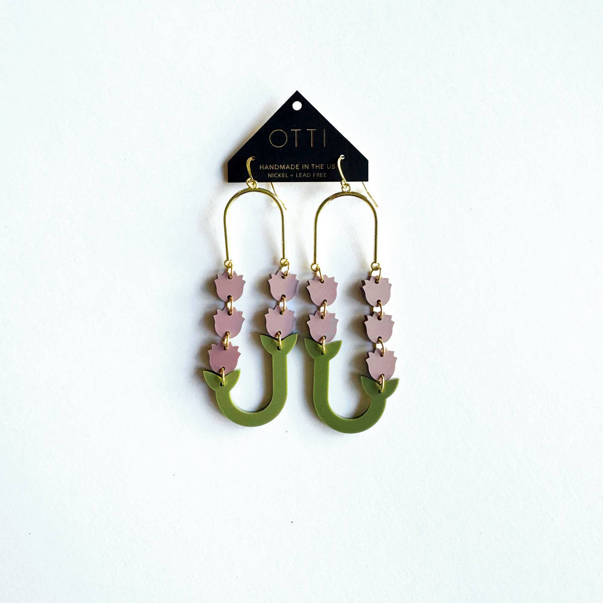 Acrylic Flower Statement Earrings: Lavender-thumbmail-2
