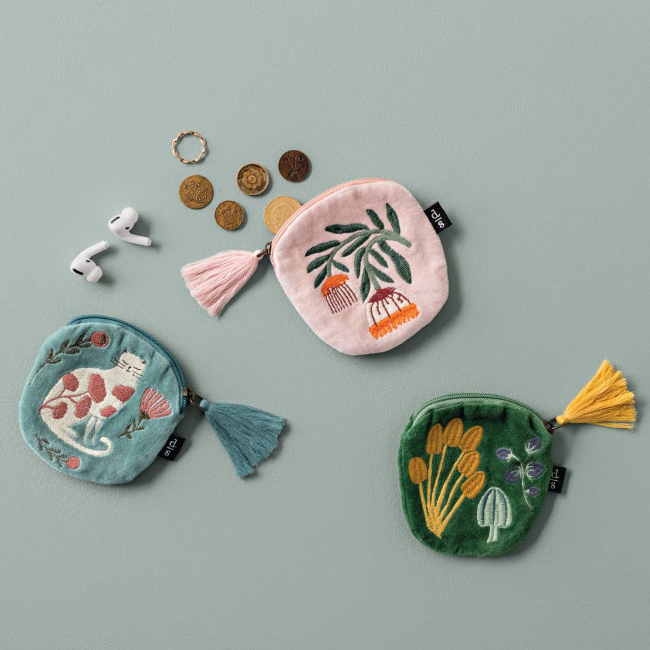 Embroidered Velvet Coin Purse-thumbmail-1