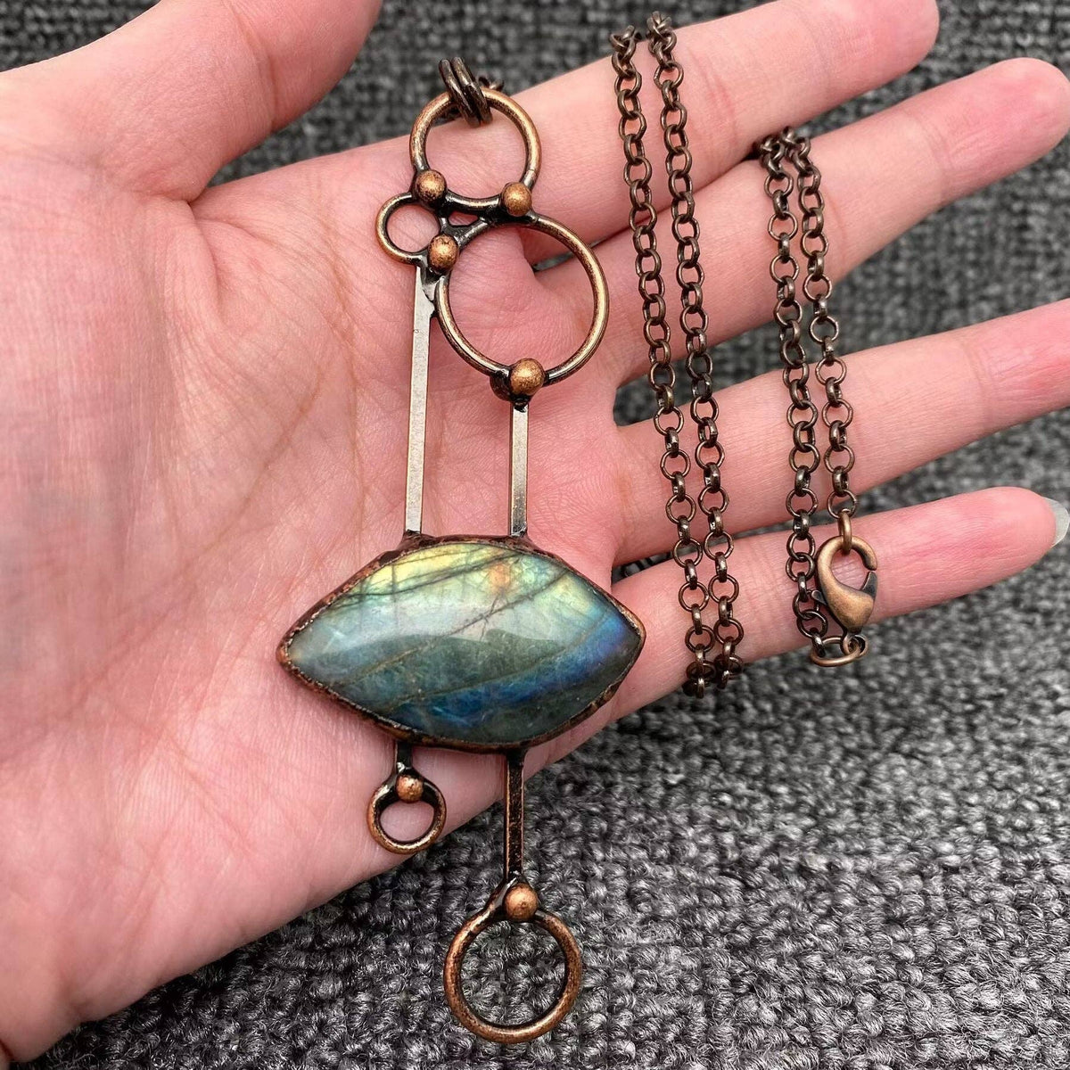Anemousite Stone Geometric Necklace
