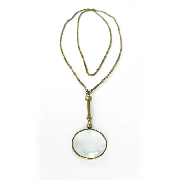 Brass Magnifying Glass on Chain