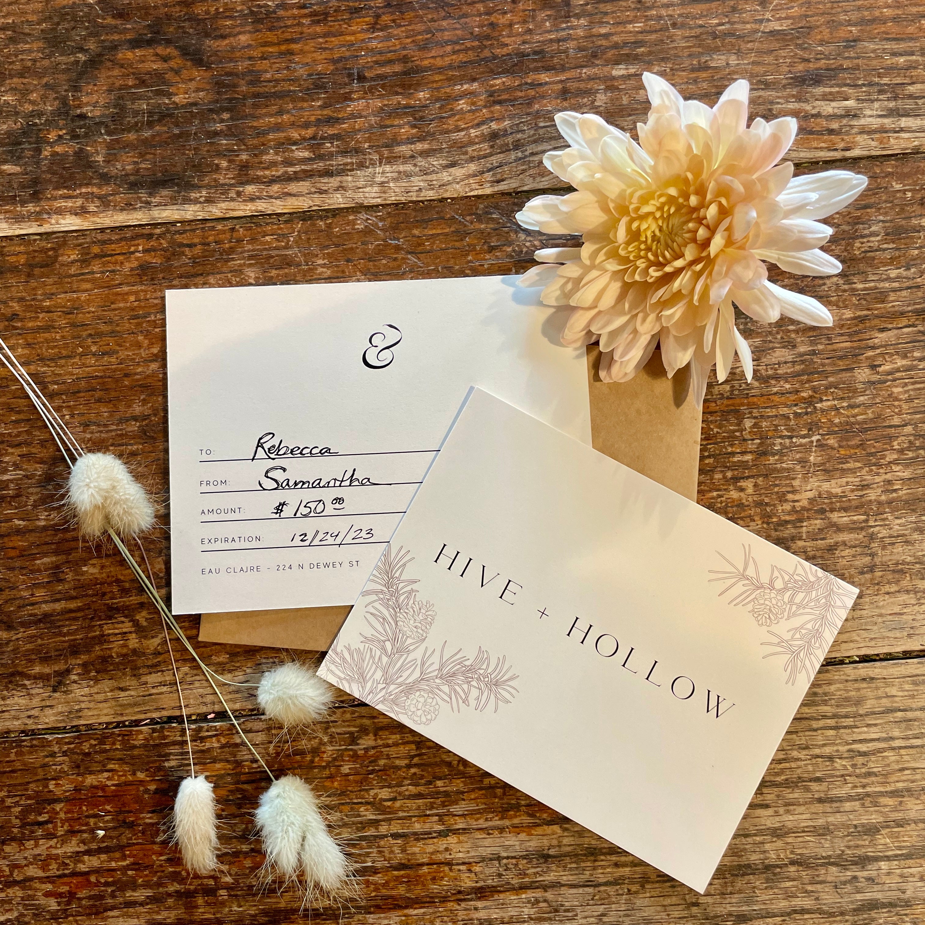 Hive + Hollow | Paper Gift Card
