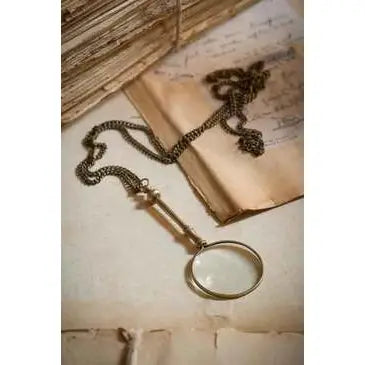 Brass Magnifying Glass on Chain
